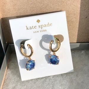 Kate Spade blue crystal and gold earrings